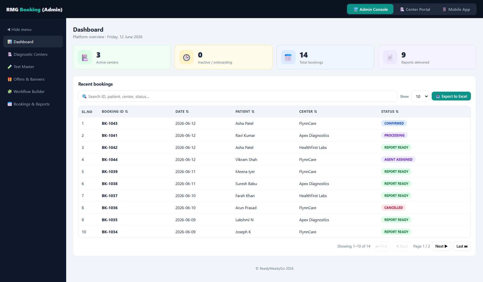 RMG admin console